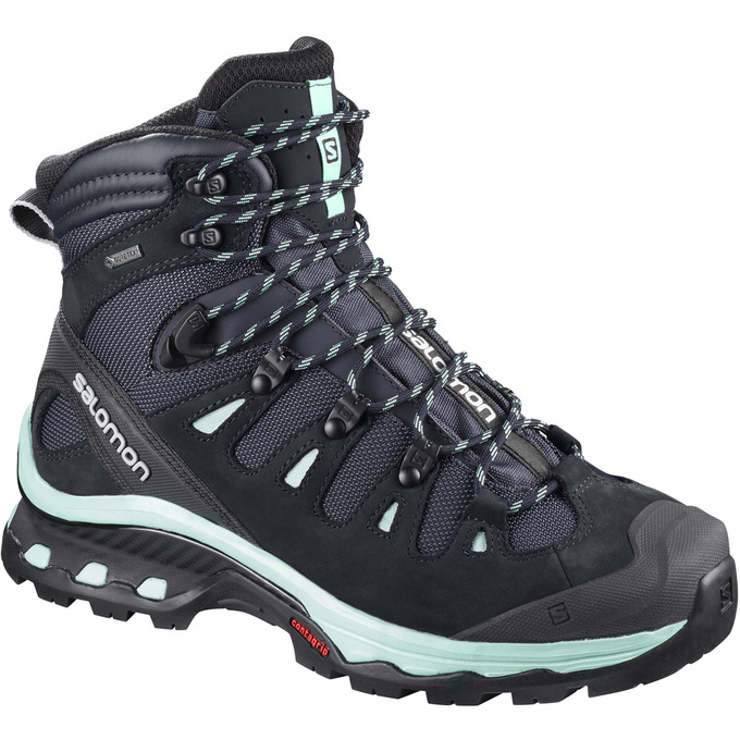 Salomon Singapore Womens Hiking Boots - QUEST 4D 3 GTX® W Black | 75413-UAIE